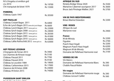 Carte vin